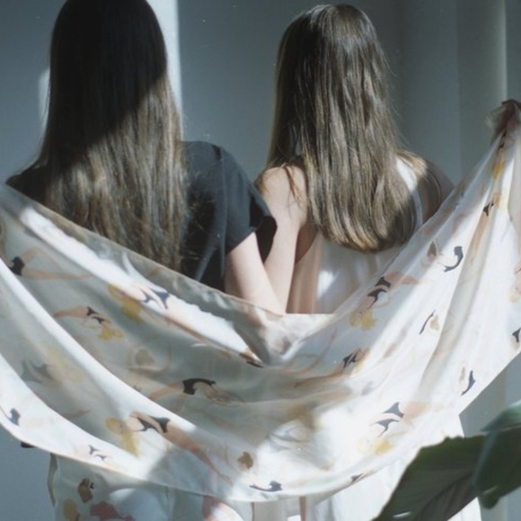 Swimming Ladies Silk Scarf - Picture 6 of 6